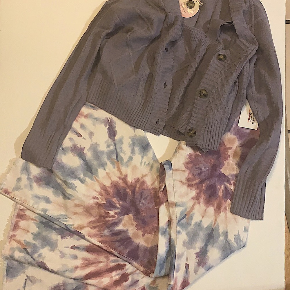 Die Dye Flare Leg Bell Bottoms